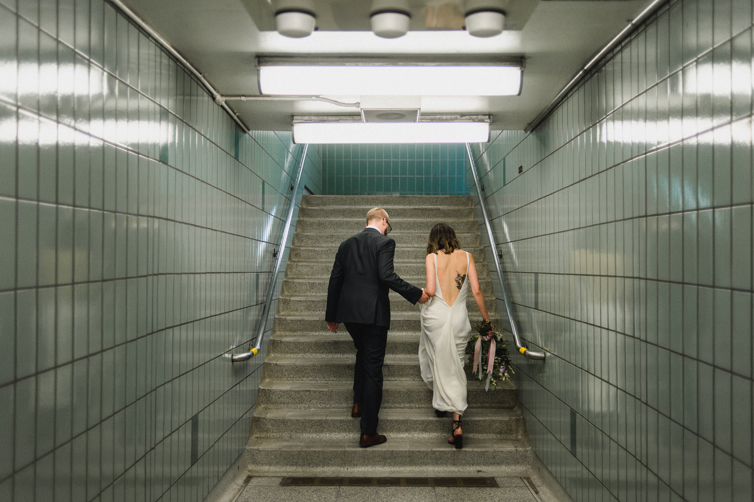 Bride and Groom Toronto Subway